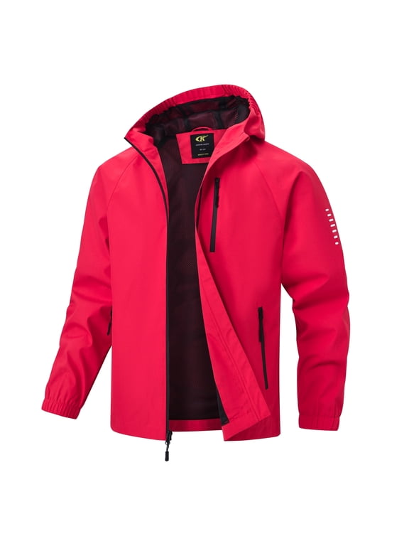 Boys Girls Rain Jacket Lightweight Waterproof Hooded Raincoat Windbreakers for Kids Red 10-12Y