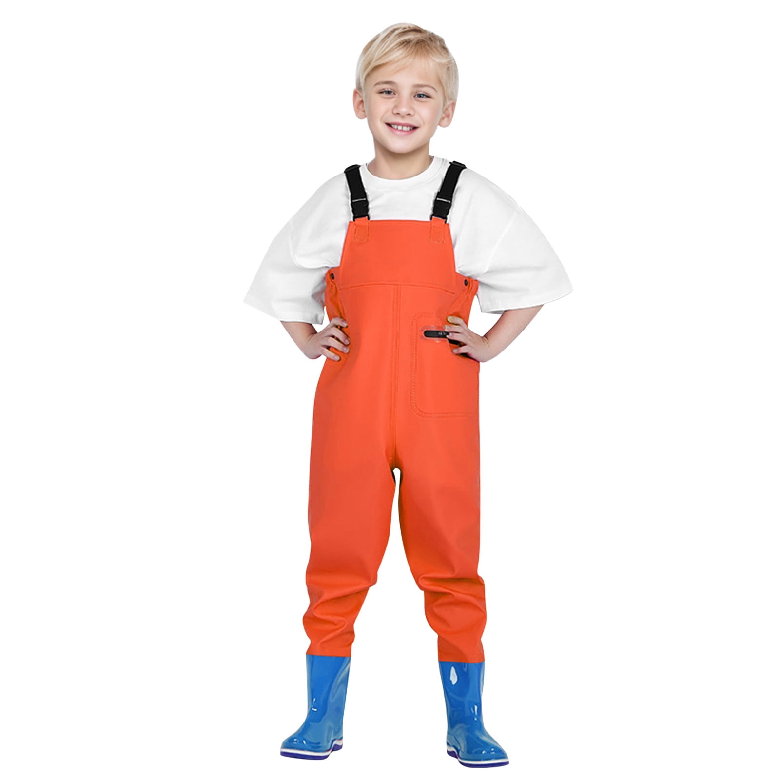 Kids Rain Pants Fishing Waders with Boots Dirty Proof Waterproof Puddle