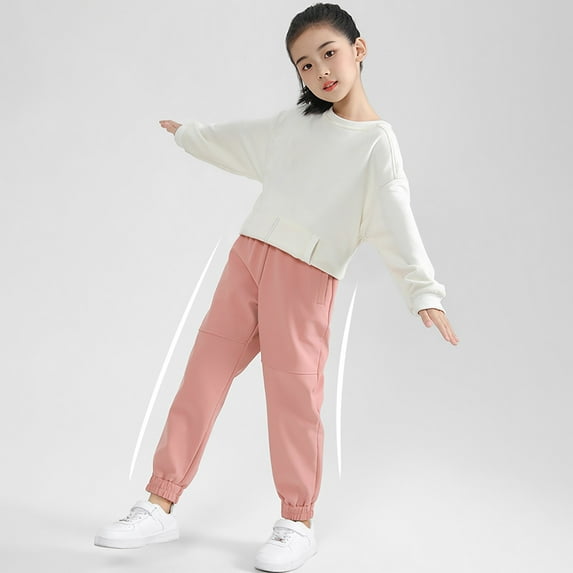 Snow Pants Girls Fleece Lined Pants Waterproof & Windproof Ski Puddle Pants Sport Pants Children Clothes for Girls 8-9 Years