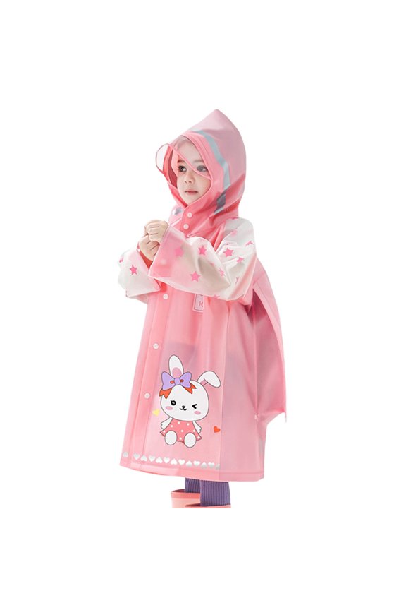 Kids Rain Pomkkxi Girls Boys Water Baby Kindergarten Transparent Primary School Student Dinosaur Gear Pink Toddler Raincoat Sizes L