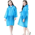 thumbnail image 1 of Kids Rain Poncho 2 Pack, Reusable Raincoat Rain Jackets for 6-14 Girls Boys, 1 of 7