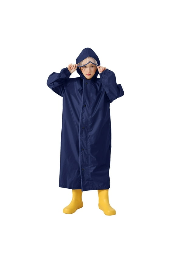 Kids Rain Poncho Raincoats Waterproof Durable Windbreaker Rain Coat with Hood Fashion Rain Suit Outwear Christmas Gifts for Teens