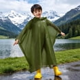 thumbnail image 1 of Kids Rain Poncho, Reusable Waterproof Raincoat with Hooded Cape for Children, Portable Outdoor Rain Gear for Hiking Cycling School Commute, Non-Disposable Thickened EVA Rainwear, 1 of 9