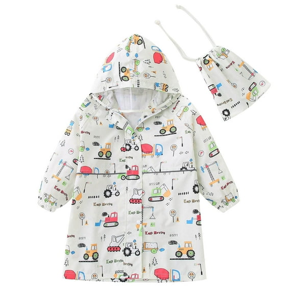 Kids Rain Ponchos Girls Boys Raincoat Toddler Kids Baby Girls Cute Print Rainwear Children Raincoat Waterpoof Rain Hooded Jacket Coat Toddler Rain Jacket Kids Hooded Jacket