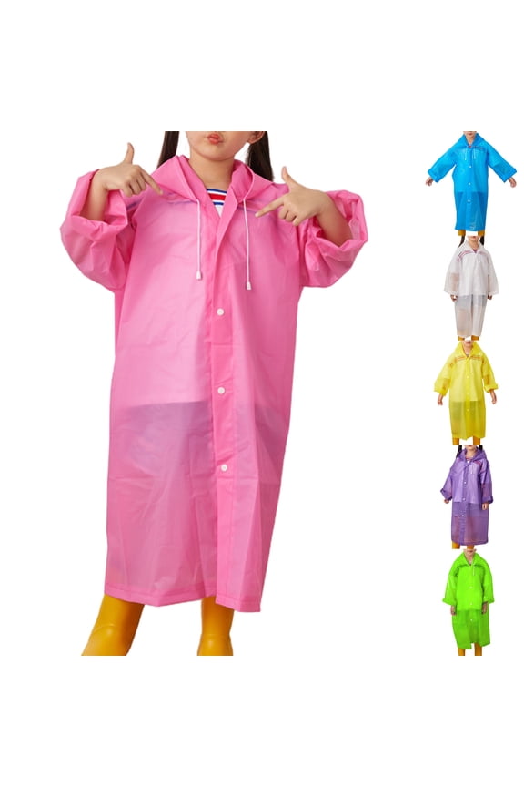 Kids Rain Ponchos / Rain Cape, Portable Reusable Emergency Raincoat for Children Outdoor Camping Hiking Traveling Backpacking Fit Height: 110cm-150cm/43.31"-59.06