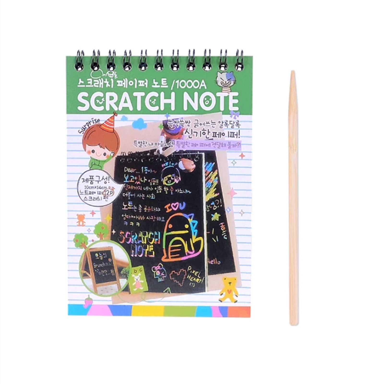 Rainbow Scratch Paper Pads Memo Pads Kids Rainbow Colorful Scratch Art Kit  Magic Drawing Painting Paper Notebook School & Office Supplies 