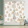 thumbnail image 1 of Kids Rainbow Curtains 42W x 63H Inch Rod Pocket Boho Cute Cartoon Colorful Stars for Girls Bedroom Decor Bohemia Love Heart Lovely Abstract Art Printed Living Room Window Drapes Fabric 2 Panel, 1 of 6