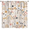 thumbnail image 1 of Kids Rainbow Curtains Boho Cartoon Colorful Floral Stars for Girls Bedroom Decor Bohemia Love Heart Lovely Abstract Art Printed Living Room Window Drapes Fabric 55W x 39H Inch Blackout, 1 of 7