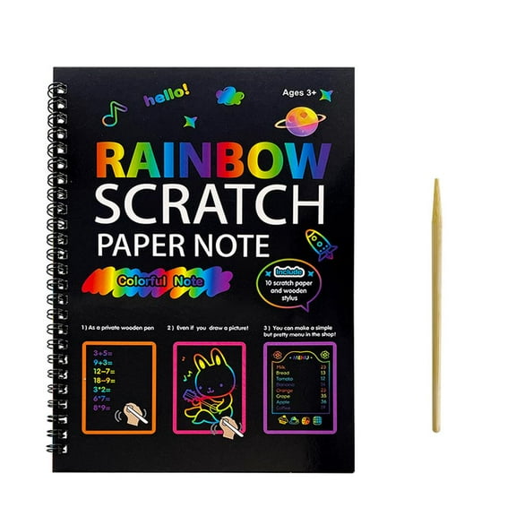 Kids Rainbow Scratch Paper - DIY Craft Drawing Art Kit for Creative Play