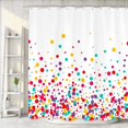 thumbnail image 1 of Kids Rainbow Shower Curtain for Bathroom, Colorful Polka Dot Bubble Confetti Fabric Shower Curtains, White Children Girls Teens Modern Geometric Cute Restroom Decor Accessories with Hooks 36X72 Inches, 1 of 5