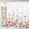 thumbnail image 1 of Kids Rainbow Shower Curtain for Bathroom, Colorful Polka Dot Bubble Confetti Fabric Shower Curtains, White Children Girls Teens Modern Geometric Cute Restroom Decor Accessories with Hooks 72X72 Inches, 1 of 5