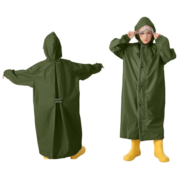 Kids Raincoat Waterproof Boys Rain Jacket Reusable Rain Ponchos with Hood Travel Poncho 4-6 Years