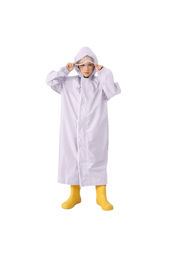 Kids Raincoat With Detachable Hood And Matching Backpack For School Children Outdoor