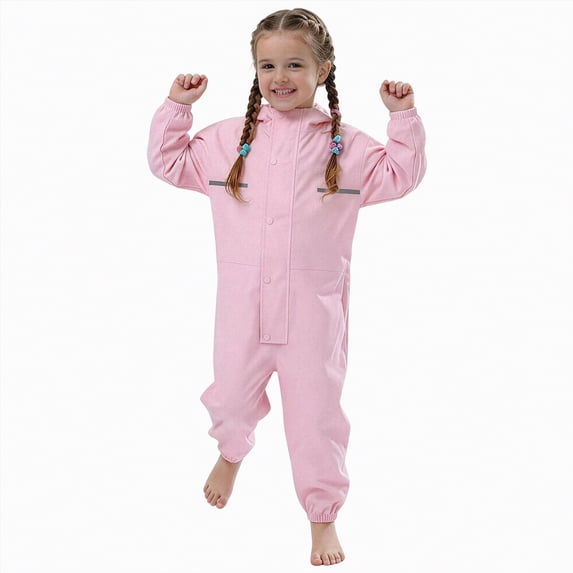 Kids Raincoats For Toddler Boys And Girls Waterproof Rain Jacket Cartoon Toddler Rain Wear Children Rain Poncho Pink 8-9 Years