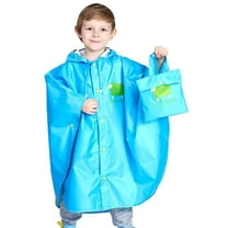 Kids Raincoats Rain Cape Rainsuit Jacket Hooded Coat Toddler Reusable Rainwear 3-12 Years