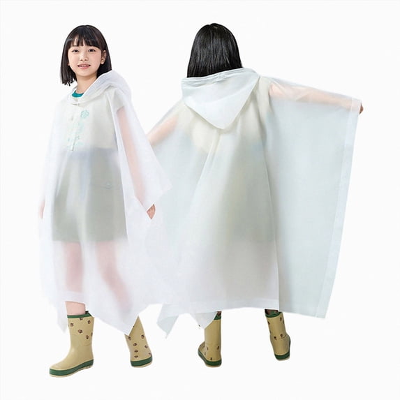 Kids Raincoats for Girls Boys Waterproof Rain Jacket Cartoon Children Toddler Rain Wear 2T 3T 4T 5T 6T Children White,3-15 Years