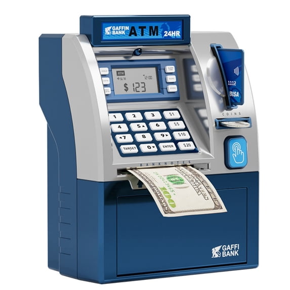Kids Realistic ATM Piggy Bank, Electronic Auto Bill Feed Money Saving ...