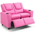 Kids Recliner Chair,Double Kids Sofa Chair w/Cup Holder PU Leather