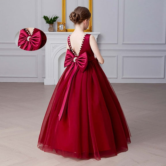 Kids RedDress Girls Ruffle Sleeveless Toddler Tulle Dress Summer Princess Party Dress Hallowmas Dresses for Toddler Girls 8-9 Years