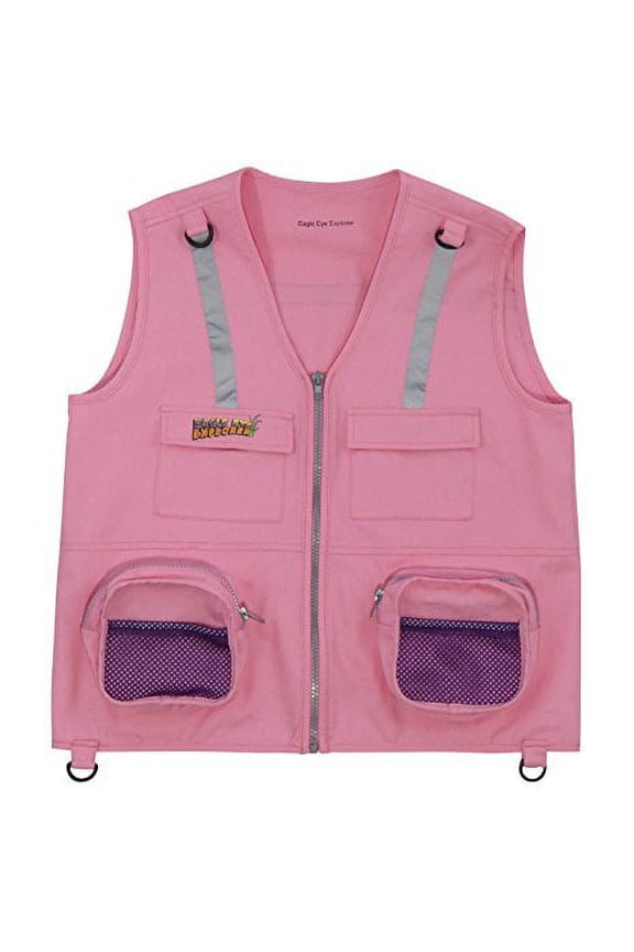 Kids Reflective Strip 100% Safety Vest (Large/X-Large, Pink)