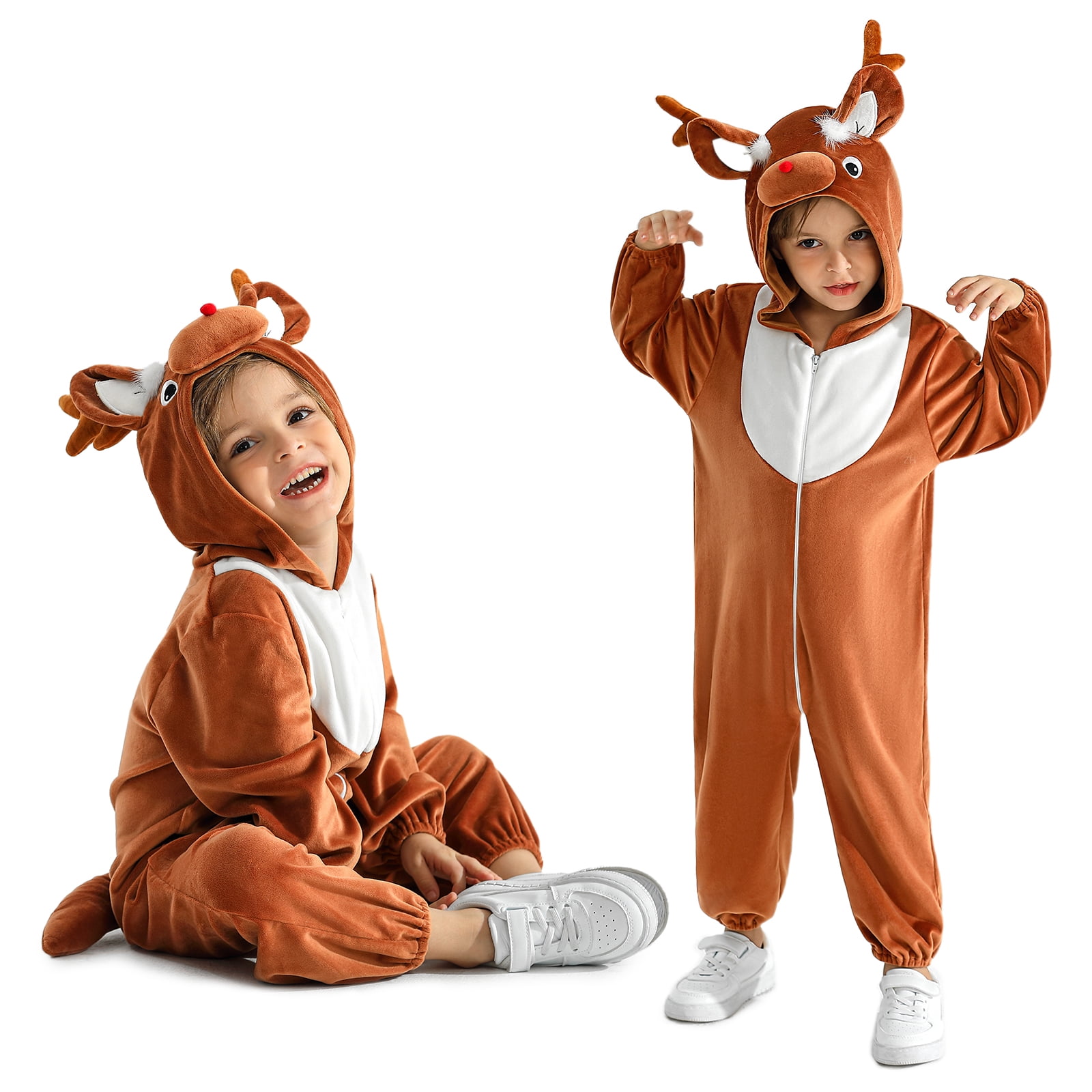 Kids Reindeer Pajamas Halloween Christmas Deer Costume for Boys Girls