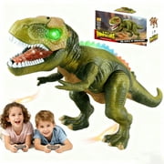 PayUSD Remote Control Dinosaur Toys for Kids 3-5 5-7, Upgraded T Rex with Light, Realistic Roars, RC Walking & Dancing Dinosaur Robot 4-7, Christmas Birthday Gifts Toys for Kids Boys Girls 3+, Green