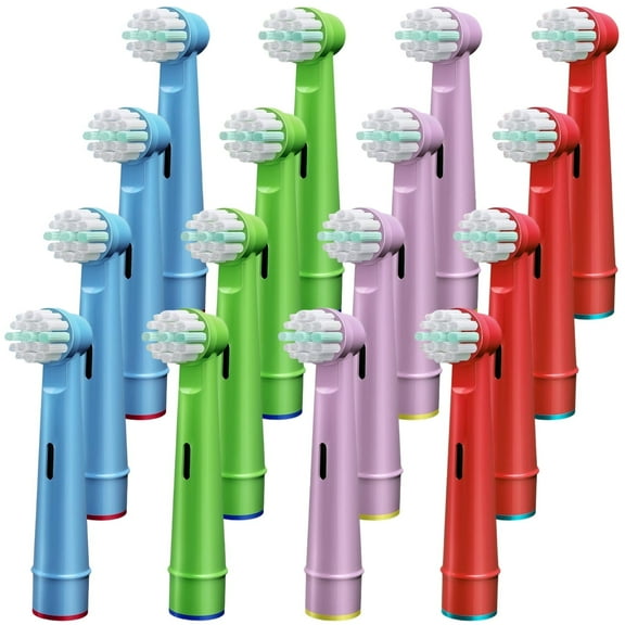 Kids Replacement Heads Compatible with Braun Oral B, Kids Electric Toothbrush, Extra Soft Replacement Toothbrush Heads for Gentle Care, 16 Count