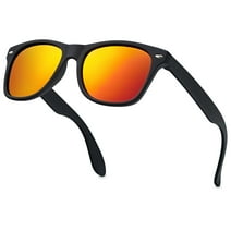Kids Retro Fashion Polarized Sunglasses for Boys Girls Age 3-12 - Shatterproof Rubberized Frame UV400 Protection Toddler Children Tween Sun Glasses