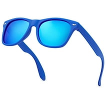 Kids Retro Fashion Polarized Sunglasses for Boys Girls Age 3-12 - Shatterproof Rubberized Frame UV400 Protection Toddler Children Tween Sun Glasses