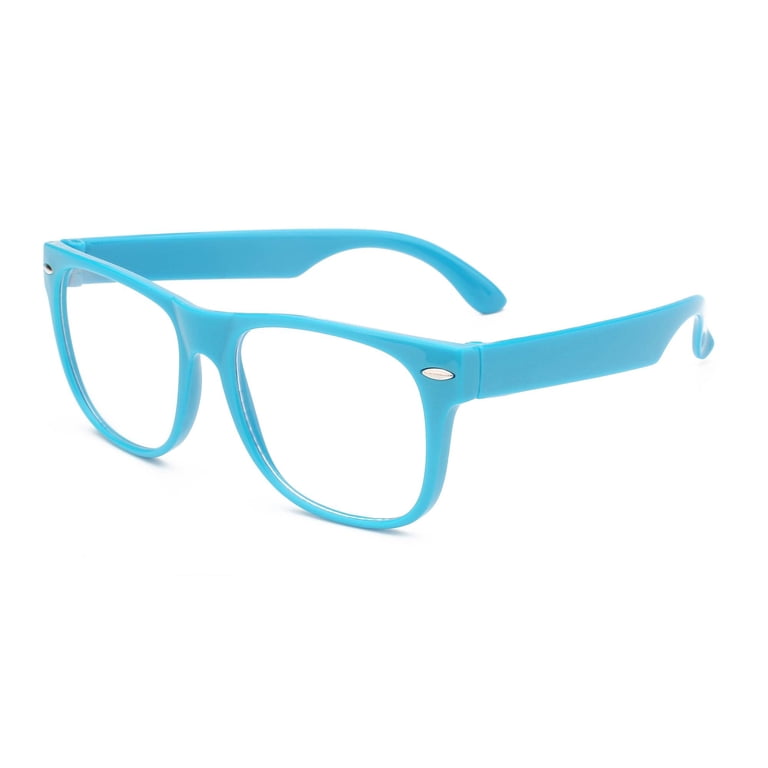 Kids Retro Sunglasses - Light-Blue Frame / Clear Lens  display picture 1