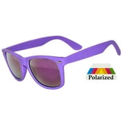 Kids Retro Sunglasses - Matte-Purple Frame / Mirror Polarized Lens