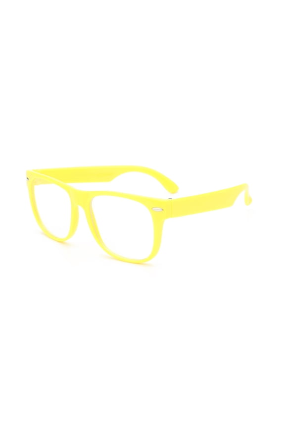 Kids Retro Sunglasses - Yellow Frame / Clear Lens