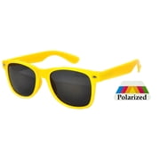 Kids Retro Sunglasses - Yellow Frame / Smoke Polarized Lens