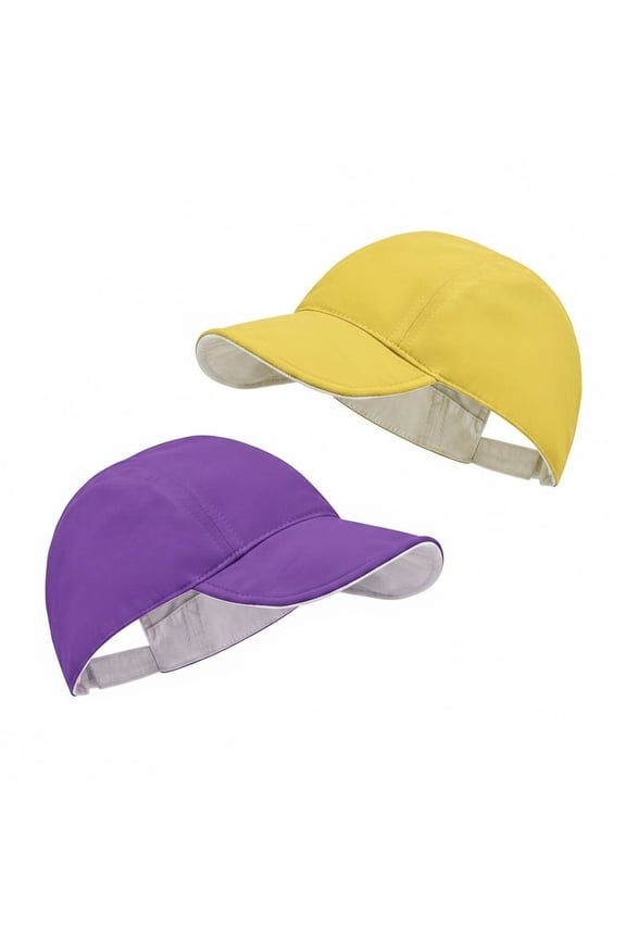 Kids Reversible Double-Sided Baseball Cap Adjustable Foldable Quick Dry Sun Hat for Toddler Boys Girls