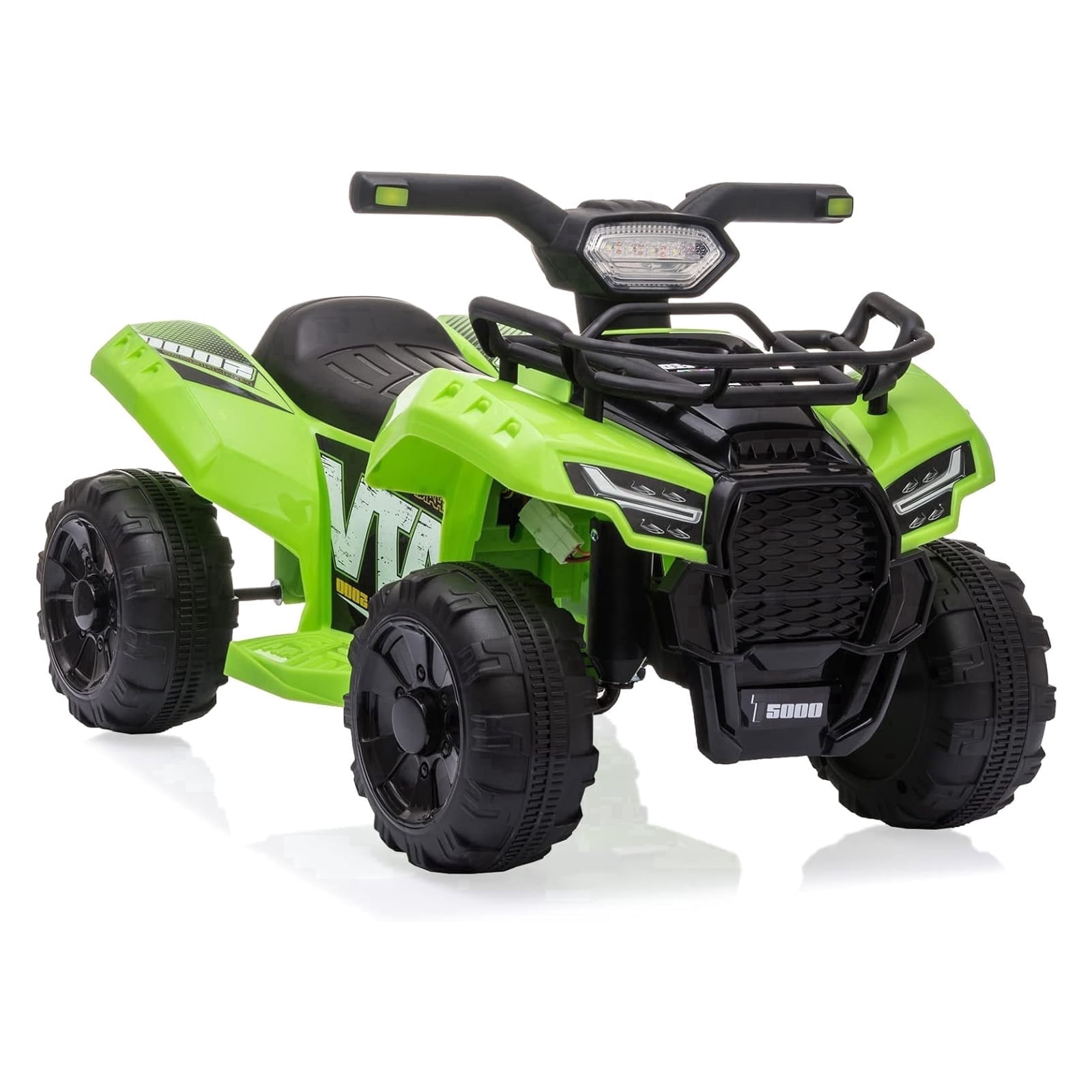 Kids Ride on ATV 6V Battery Powered, 4 Wheeler Electric Vehicle with Horn, MP3, Headlight, Best Gift for 18-36 Months Boys Girls, Adjustable Volume USB Toy Car（Green）