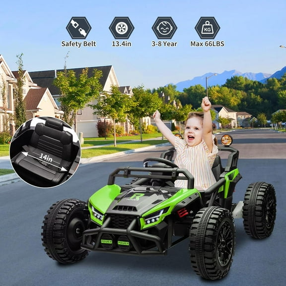 Kids Ride on Car, 24V Ride On UTV for Kids, Electric Powered Adventure Vehicle with Remote Control, Spring Suspension, LED Lights, Music, and 130W Performance for Thrilling Outdoor Fun