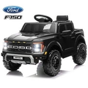 iYofe 12 Volt Ford F150 Raptor Powered Ride on Car Toy with Remote Control&Bluetooth, Black