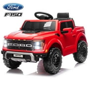 iYofe 12 Volt Ford F150 Raptor Powered Ride on Car Toy with Remote Control&Bluetooth, Red
