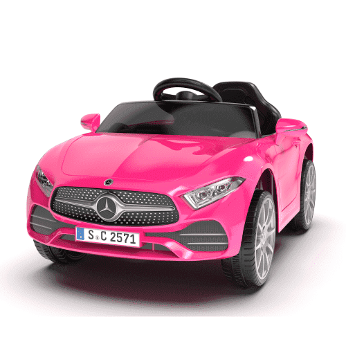 Kids Ride on Cars, 12V Powered Mercedes Benz Ride on Toys w/Remote Control, Music, Bluetooth, LED Light, USB, Power Display, Four Wheel Suspension Electric Car for Toddlers 3-6 Year Olds, Pink