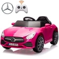 thumbnail image 1 of Kids Ride on Cars, 12V Powered Mercedes Benz Ride on Toys w/Remote Control, Music, Bluetooth, LED Light, USB, Power Display, Four Wheel Suspension Electric Car for Toddlers 2-4 Year Olds, Pink, 1 of 9