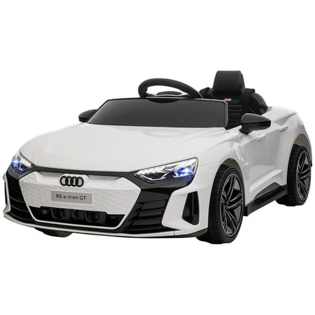 Kids Ride On Car with Remote Control, 12V Licensed Audi RS E-tron GT, Lights and Music - White