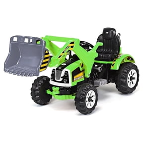 Costway Kids Ride On Excavator Truck 12V Battery Powered w/Front Loader Digger Green