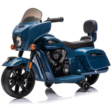 Kids Ride On Motorcycle, Licensed Indian 6V Ride on Toy Electric Motorcycle with USB, AUX，Music and Headlight for Toddler Boys and Girls