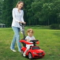 thumbnail image 1 of Kids Ride On Push Car, Mercedes Licensed 3 in 1 Push Car for Toddlers Baby, Toddler Ride on Toys for Age 1-3, Kids Ride on Cars Stroller with Handle, Safety Bars, Music, Horn, Cup Holder, Red, 1 of 9