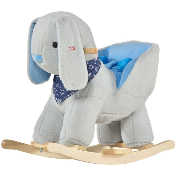 Kids Ride-On Rocking Horse Toy Bunny Rocker with Fun Play Music & Soft Plush Fabric for Children 18-36 Months