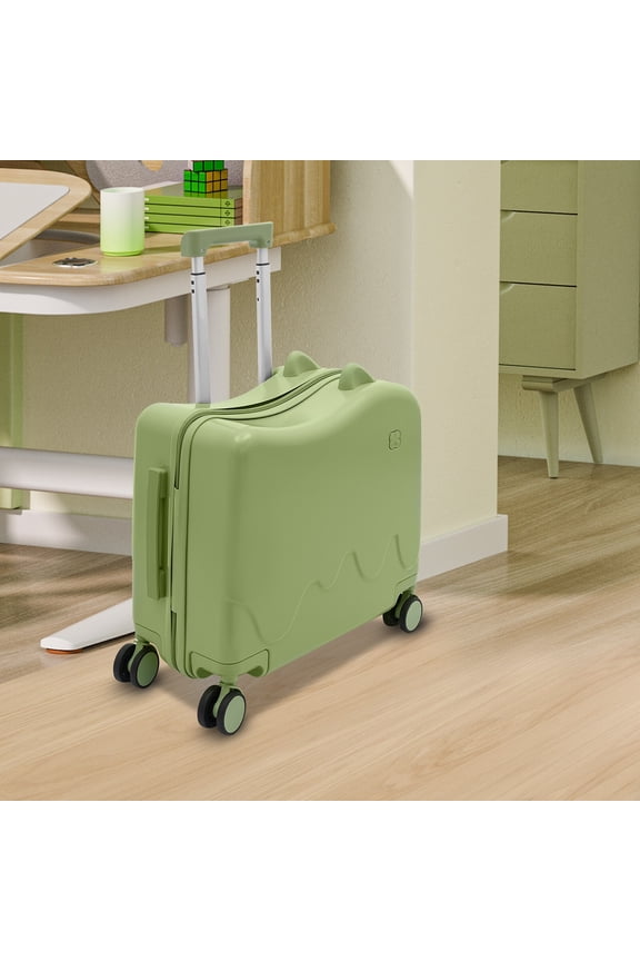 Kids Ride-On Suitcase with 33.6QT Capacity, Password Lock, Adjustable Pull Rod, 4 Silent Wheels, Durable ABS Construction  Perfect for Travel and Fun (Ages 3-6)