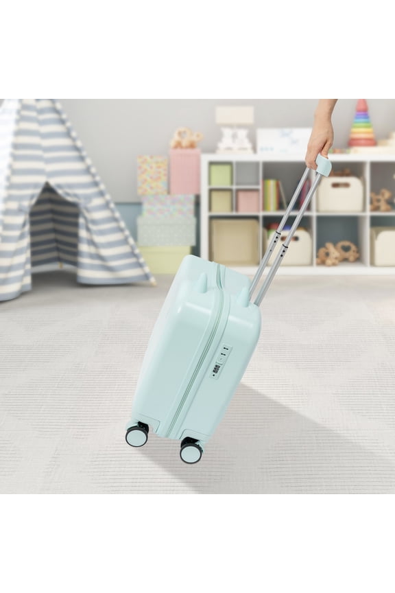 Kids Ride-On Suitcase with 4 Wheels, Adjustable Pull Rod & Built-in Password Lock  Fun, Spacious & Durable for Travel, Age 3-6