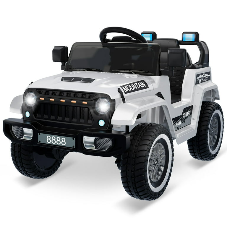12V Kids Ride On Truck Car with Remote 3 Speeds Ride On Toy Gift for Kids White