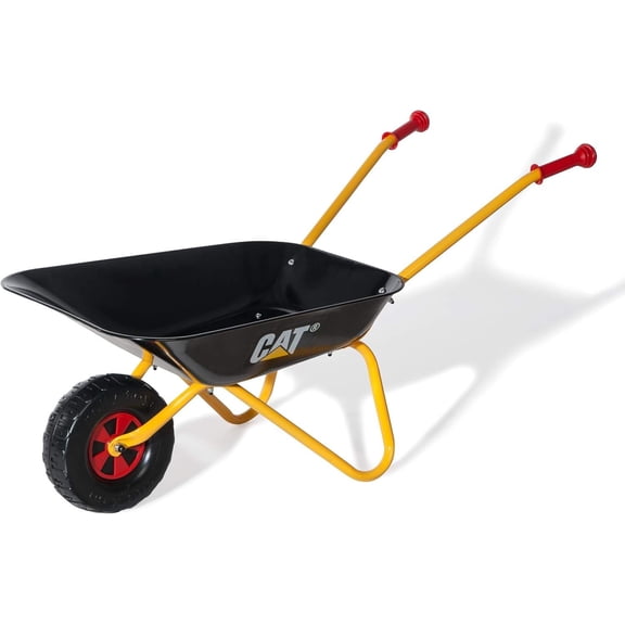 Kids Ride-On Wheelbarrow with Seamless Steel Tub and Rubber Hand Grips