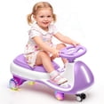 thumbnail image 1 of iRerts 12V Electric Wiggle Car with Pedal, Ride on Toy 2 in 1 Swing Car, Ride on Wiggle Car with Flashing PU Wheels, Bluetooth Music, 5MPH Max Speed, Kids Car for Boys Girls Ages 3-8 Gifts, Purple, 1 of 10